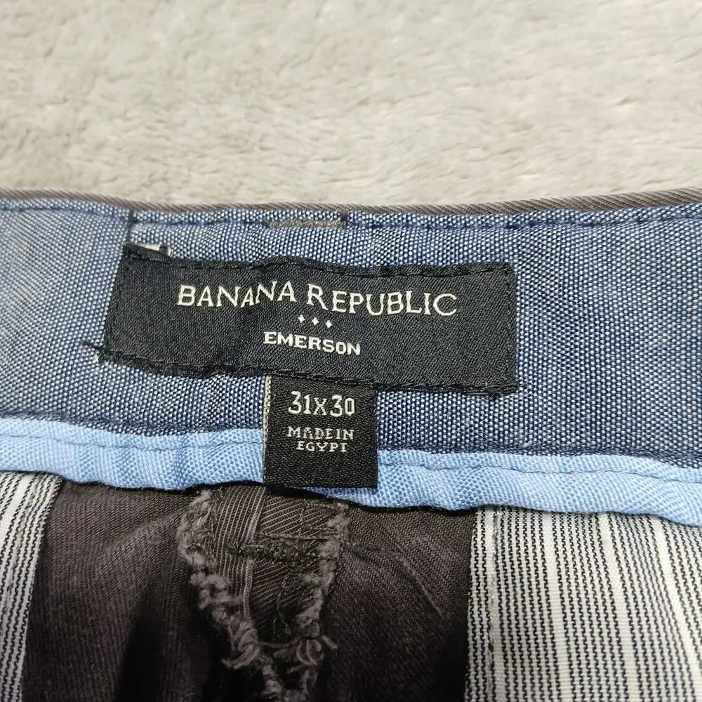 Banana Republic Mens Gray Chino Pants Straight Leg Casual Prep Measures 31x28